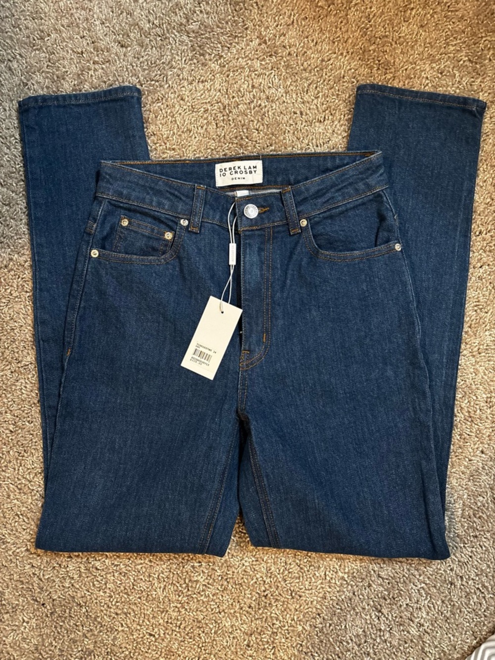 10 Crosby Derek Lam Dark Blue Straight-Leg Jeans
